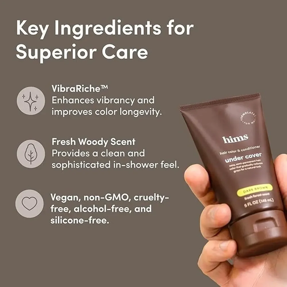 hims Under Cover Hair Color + Conditioner Light Brown 5oz Gray Blend Pack of 3
